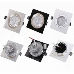 Dimmable square LED Shoot the light 9W 12W 15W 21W 25W Led Downlight Embedded COB Ceiling Down Light Lamp Indoor AC85-265V
