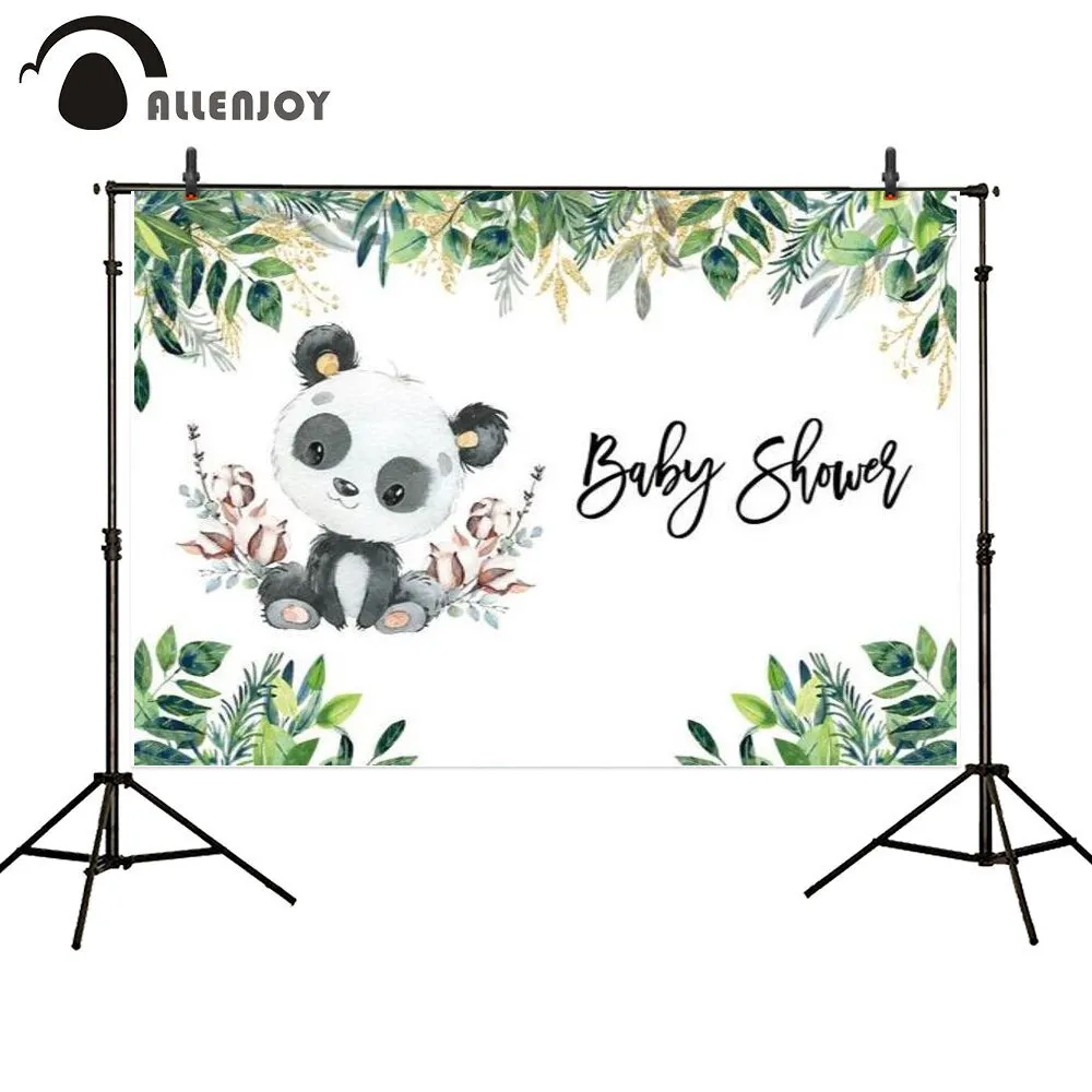 Allenjoy باندا مخصص خلفيات حفلات راية عيد ميلاد سعيد خلفية الطفل شريط الخيزران الغابة صبي فتاة استحمام الطفل صور دعوة