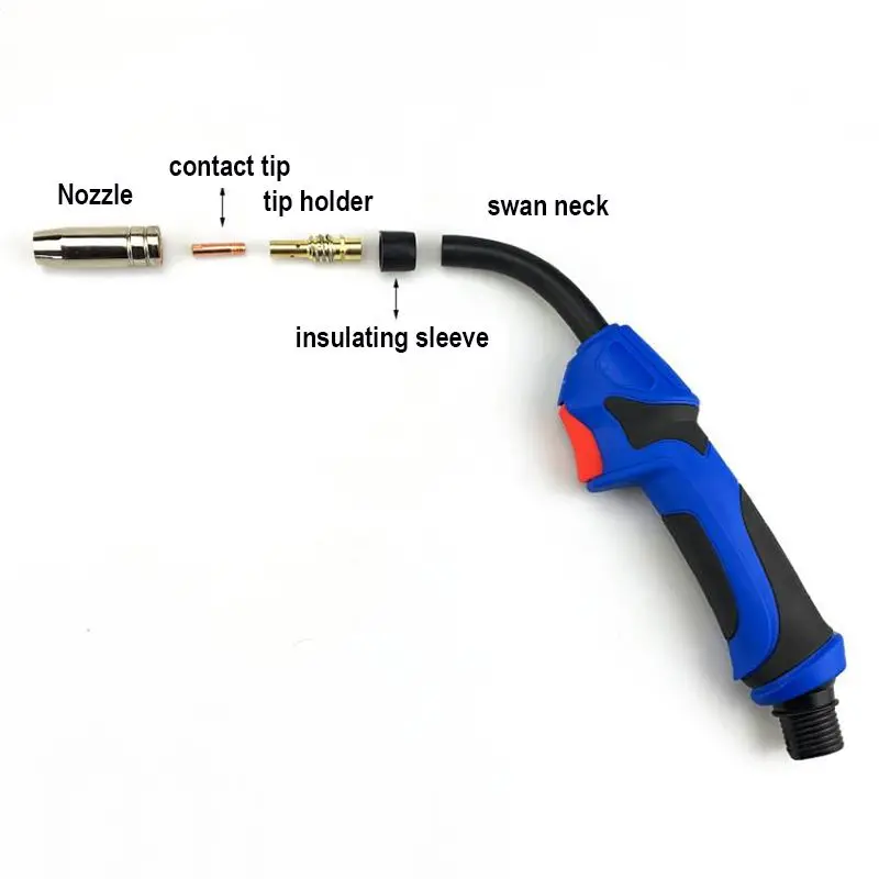 15AK Semi-automatic Sleeve Welding Shields MIG Nozzle Consumable Burner MAG Insert Torch Cups 2 Pcs