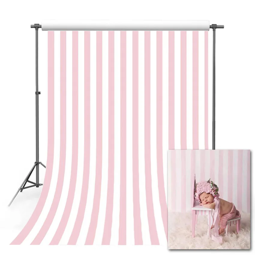 

Mehofond Pink and White Stripe Backdrop Vinyl 5X7ft Lovely Newborn Baby Portrait Cake Photography Background Photo Studio Props