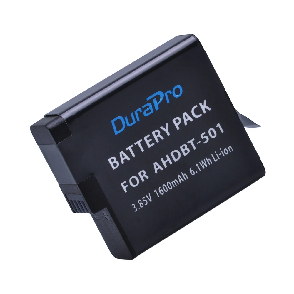 DuraPro 2pc 1600mAh AHDBT-501 Rechargeable battery for Gopro 5 Hero 5 Go pro 5 AHDBT 501 Action Camera