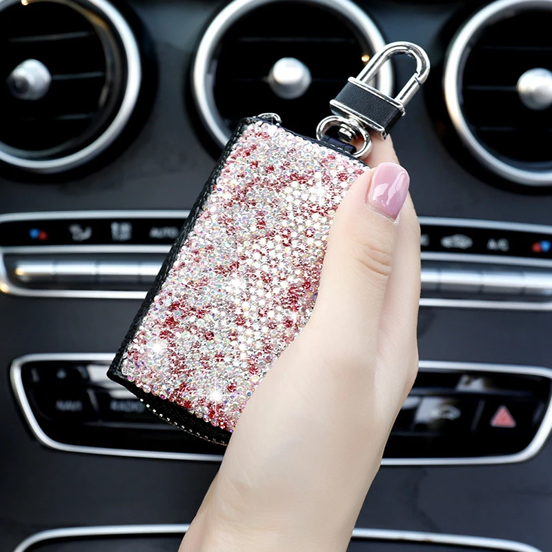 1 Pcs Men & Women Car Key Bag Wallet Crystal Key Case Fashion Housekeeper Holders Luxury for BMW LADA Accessories