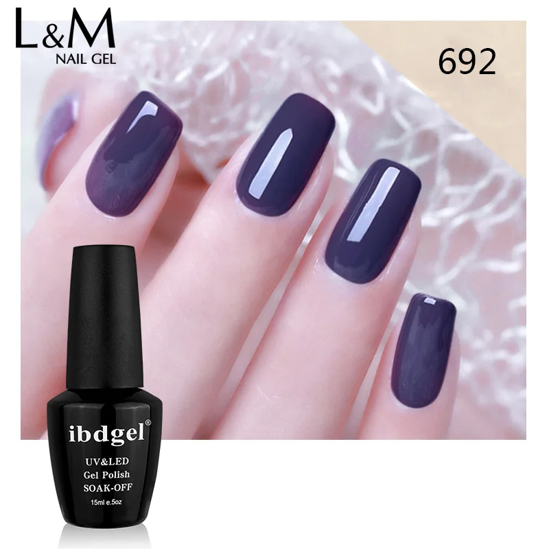 Nail Gel Polish ibdgel 15ml GEL NAIL POLISH LONG LASTING UV SOAK OFF COLOR BOTTLES PURPLE COLOR Gel Varnish 6pcs lot