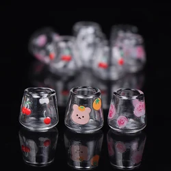 4pcs/set 1/12 Dollhouse Miniature Cartoon Clear Glass Cup Model Simulation Kitchen Furniture Toys For Doll House Decoration
