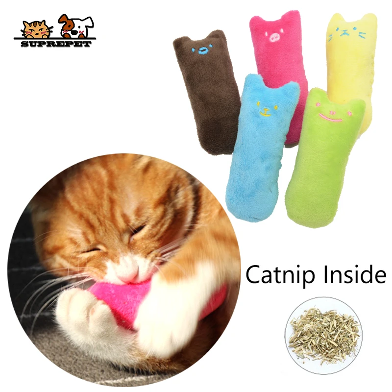 

SUPREPET Teeth Grinding Catnip Toy Interactive Plush Cat Toy Pet Kitten Chewing Toy Claws Thumb Bite Cat mint For Cat Supply