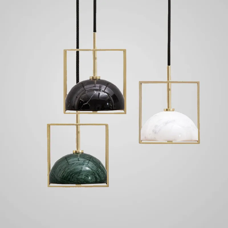 Small Chandelier Luxury Bedroom Bedside Natural Stone Lamp Modern Minimalist Restaurant Bar Marble Window Suspension Light