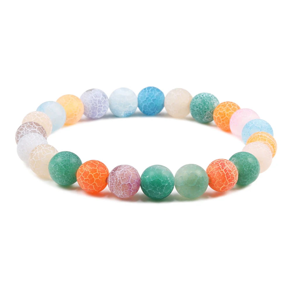Charm Weathered Stone Bracelets Natural Stone Handmade Elastic Beaded Bangles Vacation Jewelry Gift for Women Homme Dropshipping