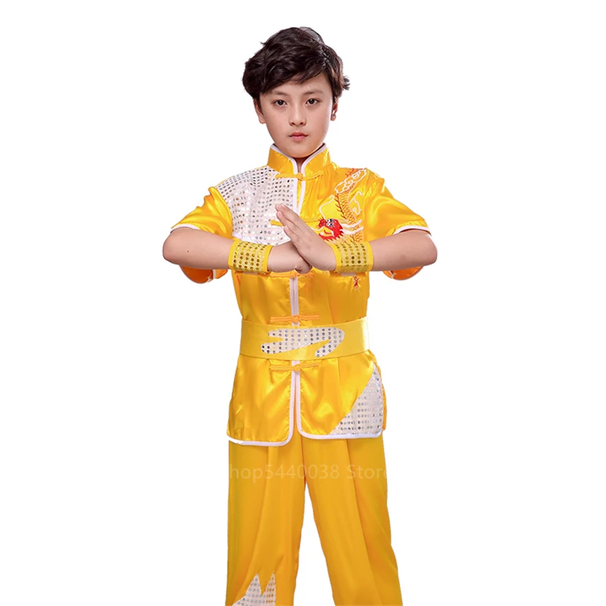 Traditional Chinese Wushu Clothing Tai Chi Uniform Kids Kungfu Outfits New Year Stage Performance Hanfu Top+pant+bet Costumes