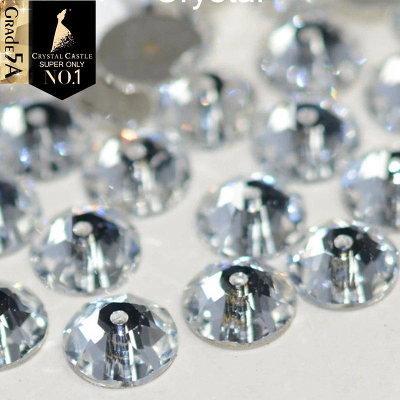 Crystal Castle Super 5A Steentjes SO3128 Xilion Lochrose Naai Strass Middelste Gat Platte Steen en Kristallen Naaien Steentjes