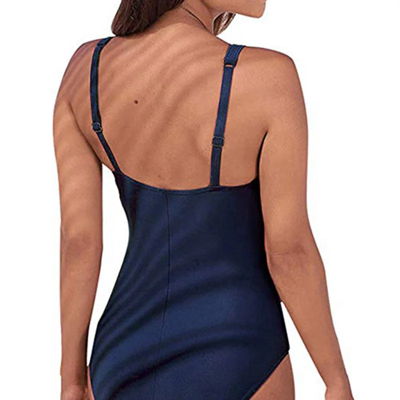 Bañador Sexy de talla grande para mujer, traje de baño de una pieza, ropa de baño Retro negra, monokini, 2021