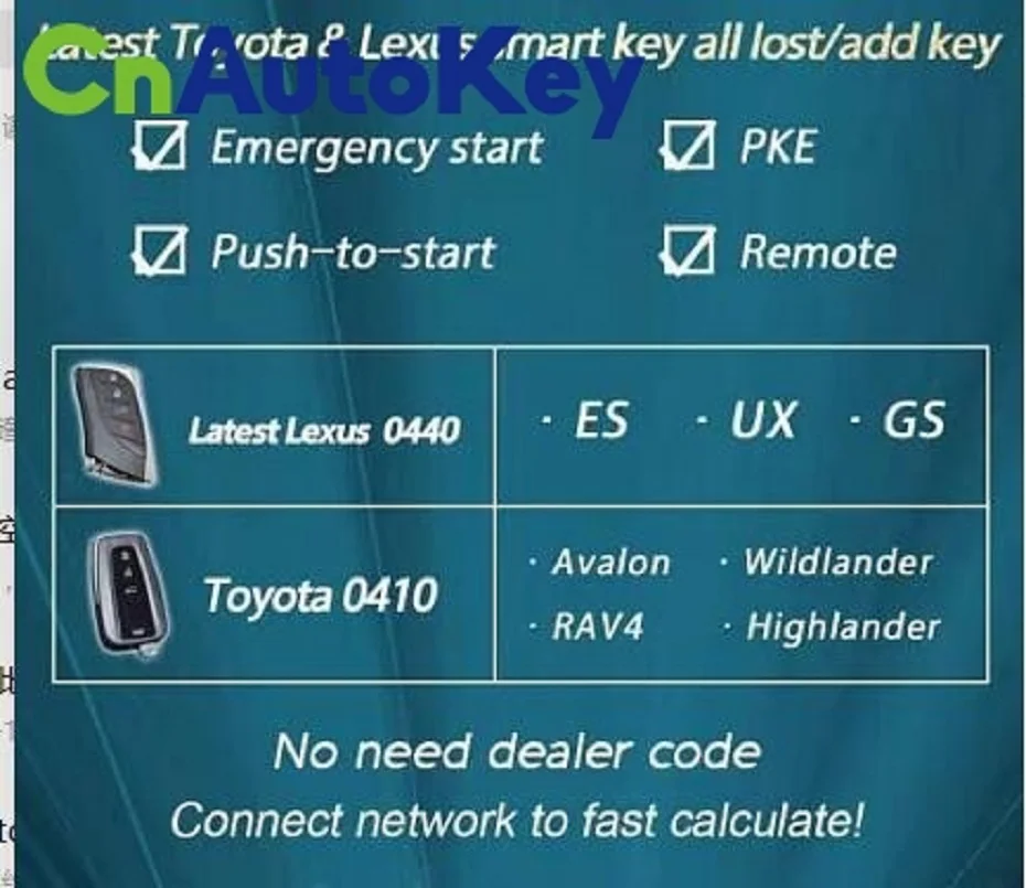 KH037 Lonsdor Toyota AKL Online Calculation 1 Year Activation for K518 & KH100 All key lost Annual fee