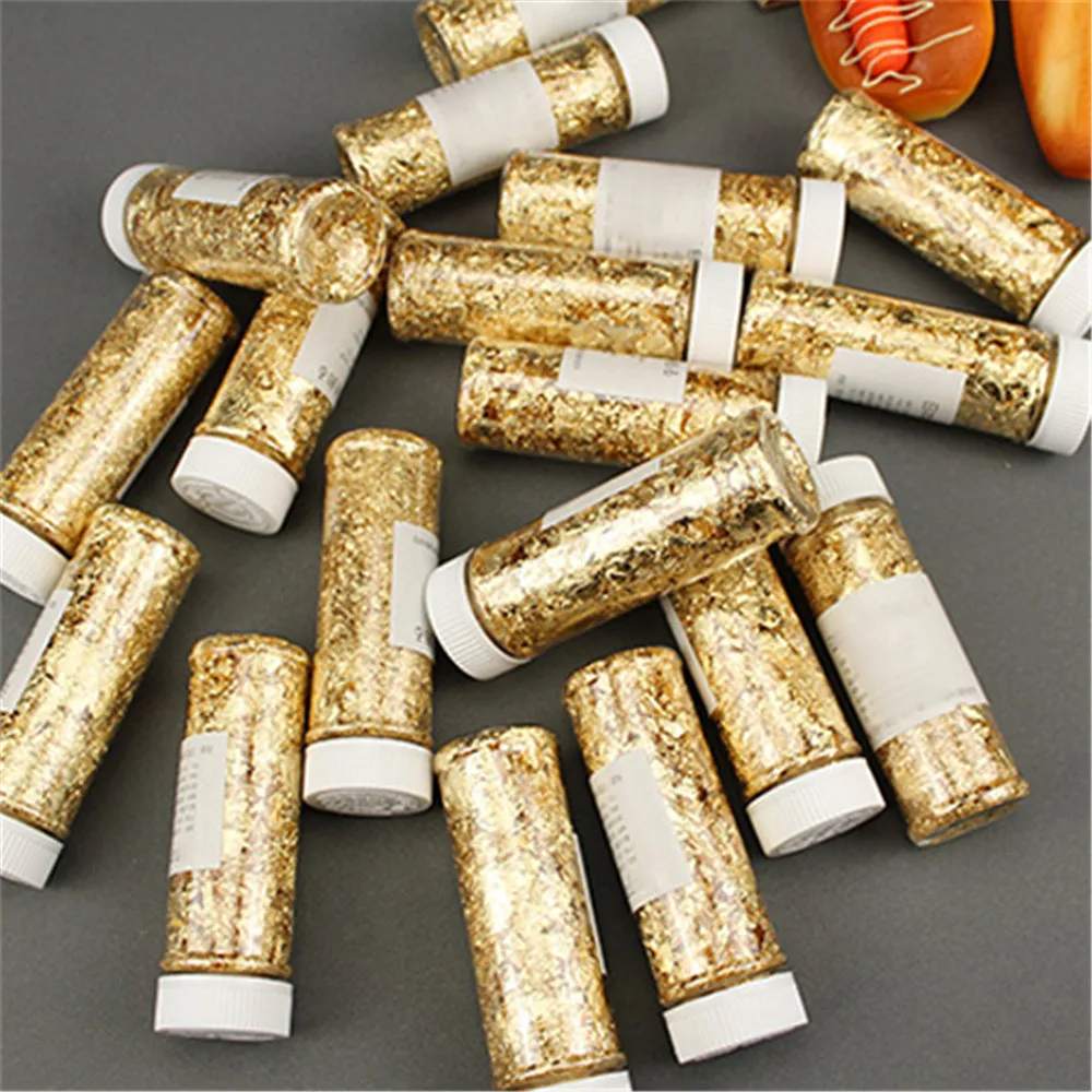 1PC Gold Leaf Schabin Flakes 2g 24K Gold Decorative Dishes Chef Art Cake Decorating Tools Chocolate MoLDS