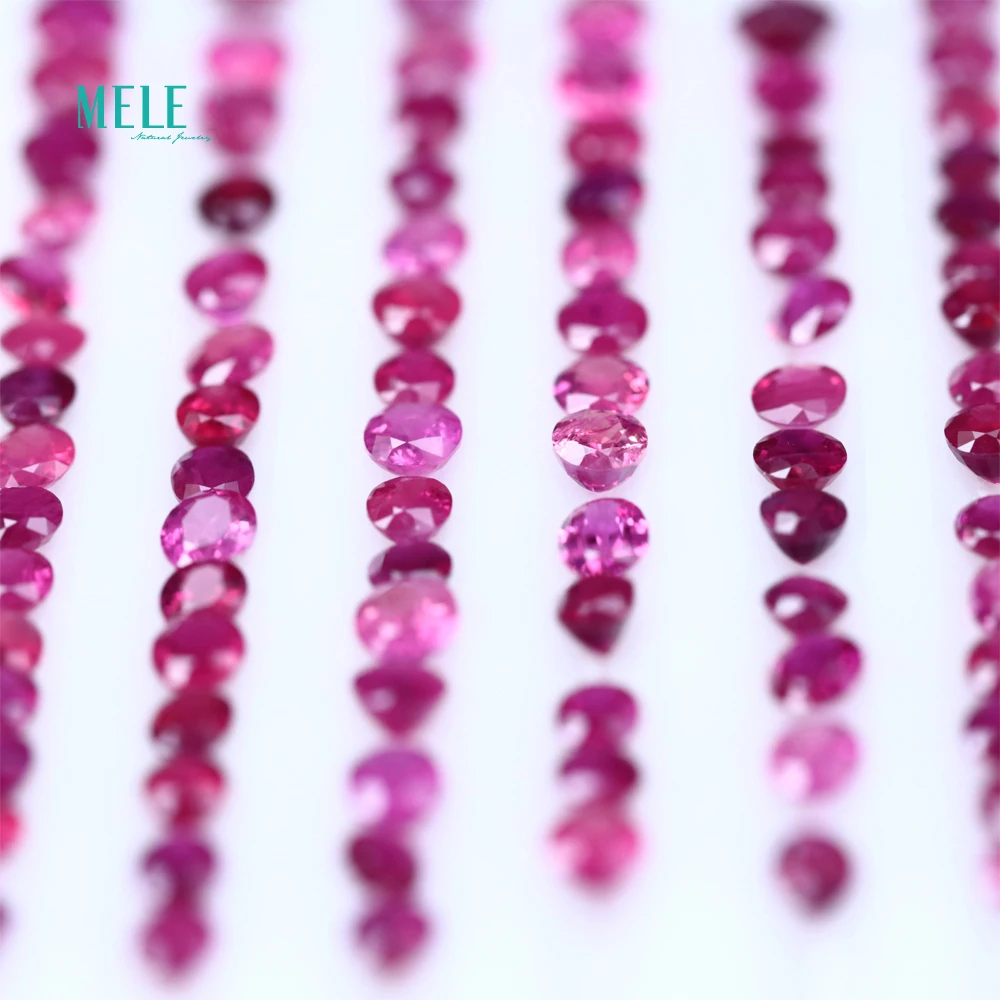 

High-end customization of natural ruby 0.2-0.6ct 3*4-4*6mm gemstone 18 Gold Pendant ring earring bracelet