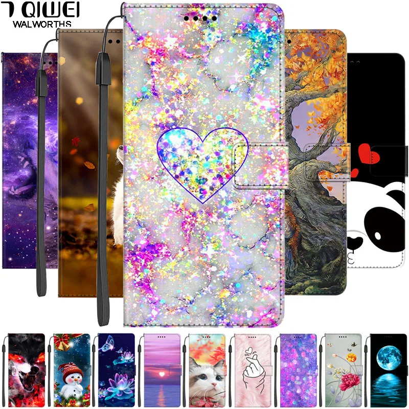 Cartoon Leather Case For Realme C25s C25 C21 C21Y C11 2020 2021 7 8 5G GT Master Wallet Flip Magnetic Phone Cover Stand Book