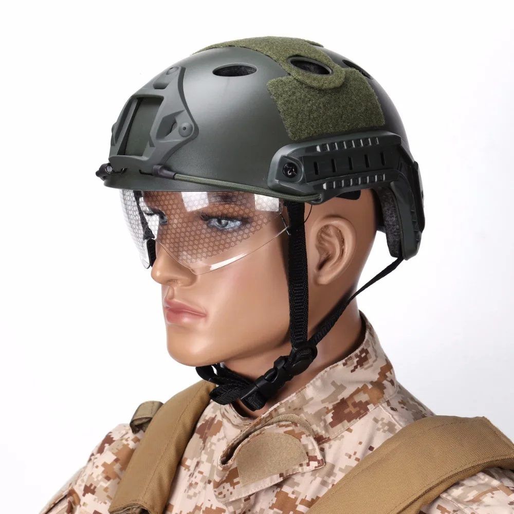 Tactical Helmet Cover Helmet Accessories Fast Jumping Protective Face Mask Helmet with Goggles Protective Fast Helmet