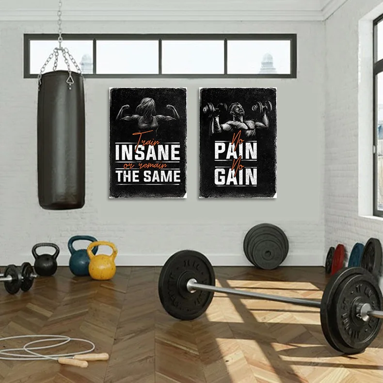 Bodybuilding Motivational Quote Silk Poster Print Gym Room Fitness Sports Painting Mural Wall Art Pictures for Home Decor