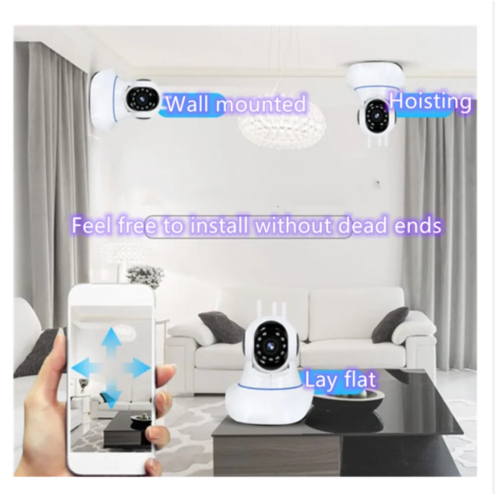 1080P HD wireless WIFI network camera HD infrared LED night vision wide angle shooting two-way voice for Android iOS system