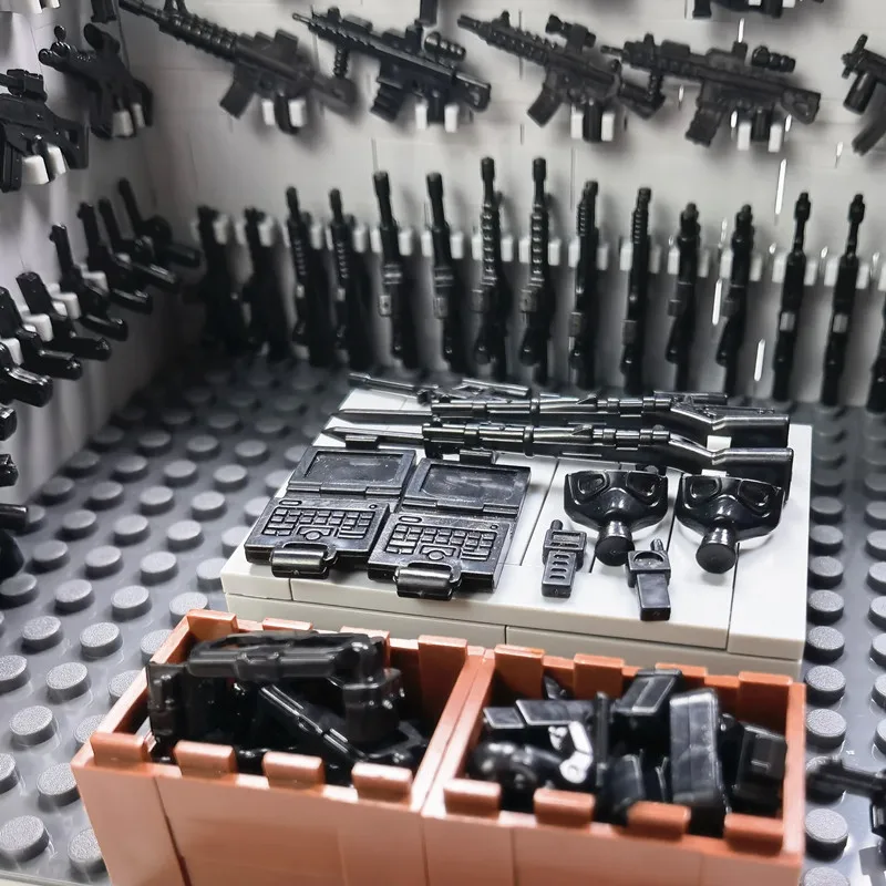 MOC Armi Casa Building Blocks Giocattoli per ragazzi Compatibile con pistole militari classiche Soldati Mattoni Compleanno Regalo di Natale 6 anni