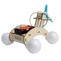 Wooden Electric Car Toys Amphibious Science Wooden DIY Stem Vehicle for Kids Family Parent-child Educational Interactive Toy