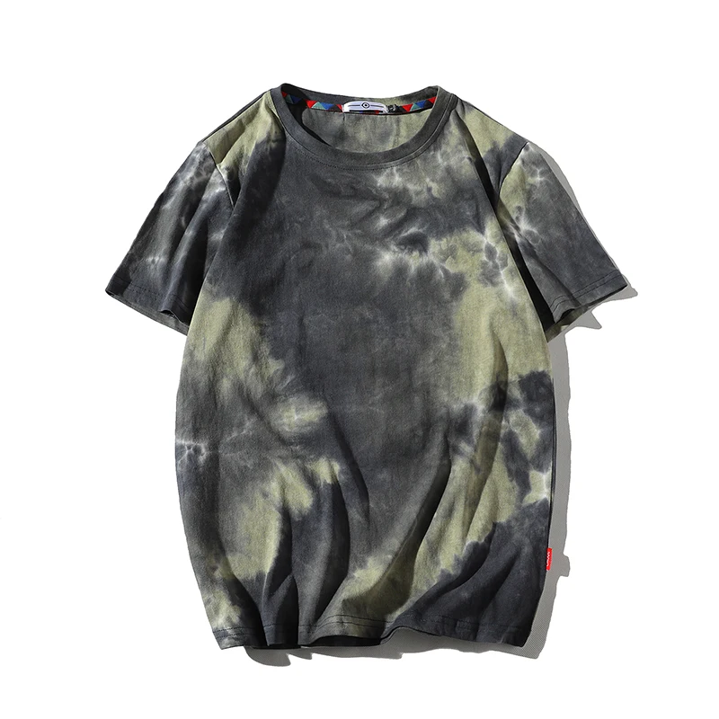 Men 2024 Summer New Hot Hip Hop Streetwear Fashion T-Shirts Tops Tees Men Casual Tie-Dye O-Neck Brand Short Sleeve T-Shirts Men