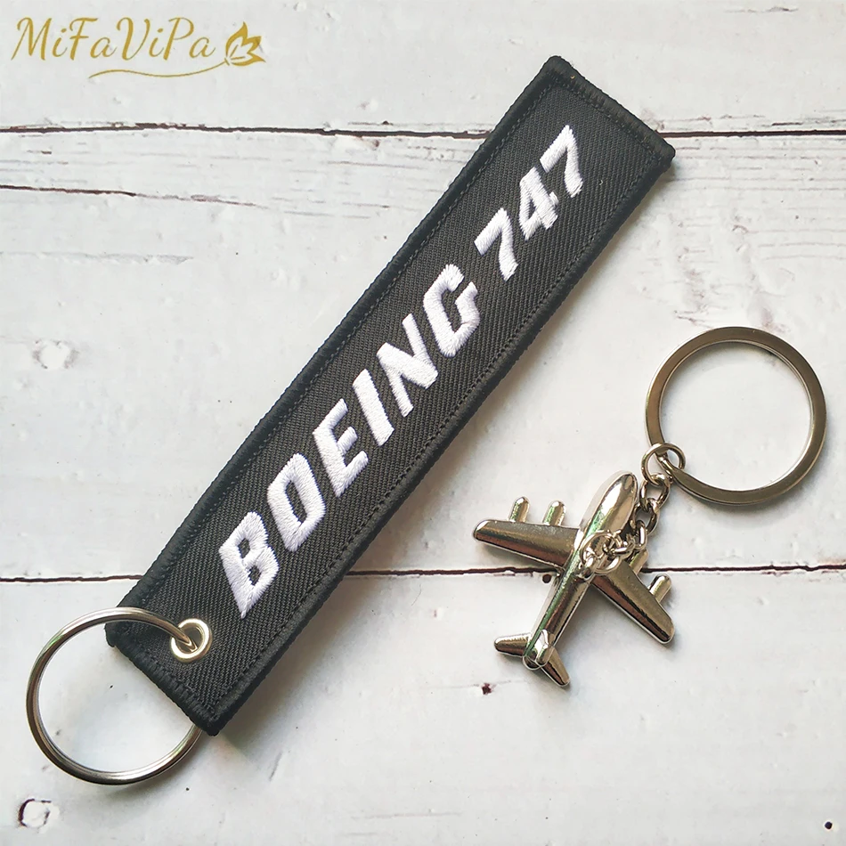 20 PCS/Set Boeing 747 Air Traffic Control Air Tag Keychains Porte ATC Gift Aviation Flight Crew Key Chain with Metal Keyrings