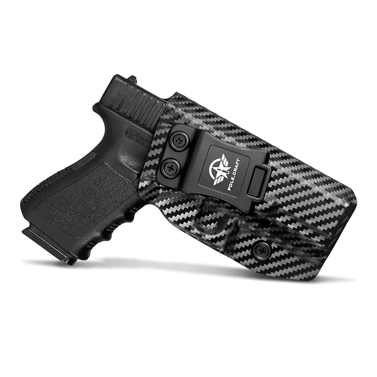 Glock 19 Holster IWB Kydex Carbon Fiber Custom Fit: Glock 19 19X 23 25 32 45 (Gen 3 4 5) Gun - Inside Waistband Concealed Carry