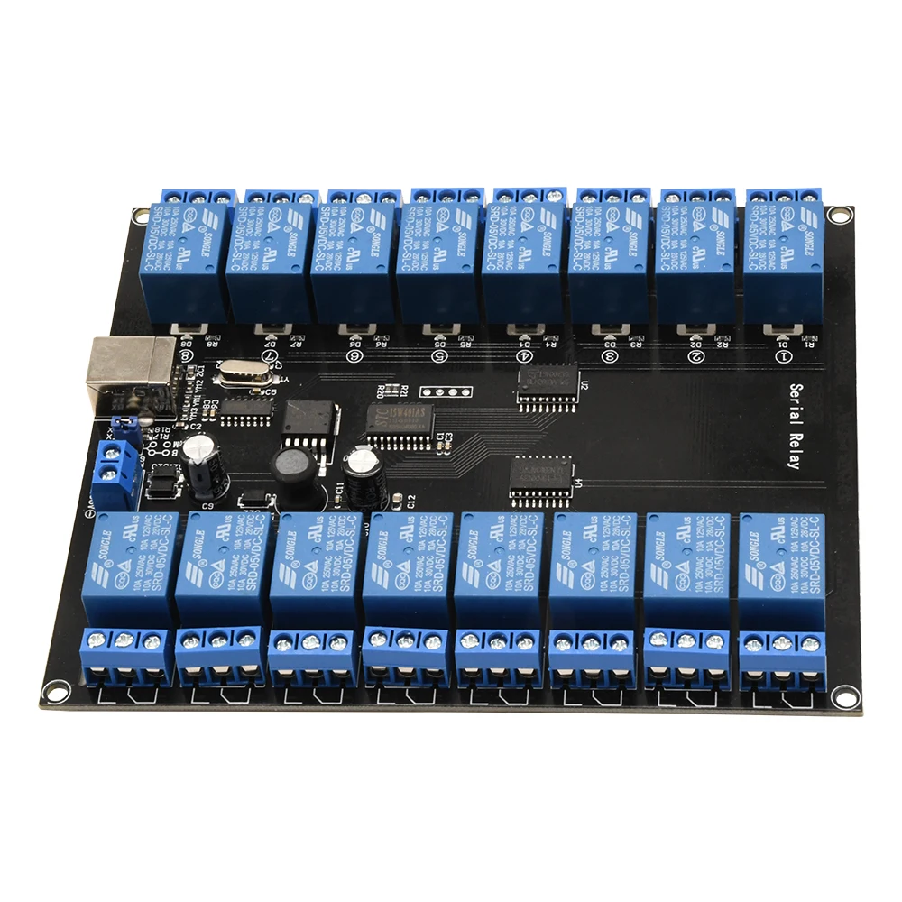 Imagem -03 - Módulo de Relé Serial para Arduino Carga Máxima 16 Canais 6ch 10a 250v dc 7v38v