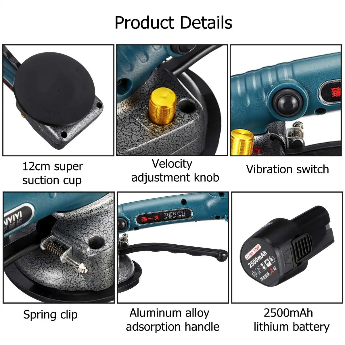 Tragbare Fliesen Vibrator Für 100x100cm fliesen Boden Gips Maschine Fliesen Verlegung mit Batterie Automatische Boden Vibrator Nivellierung werkzeug
