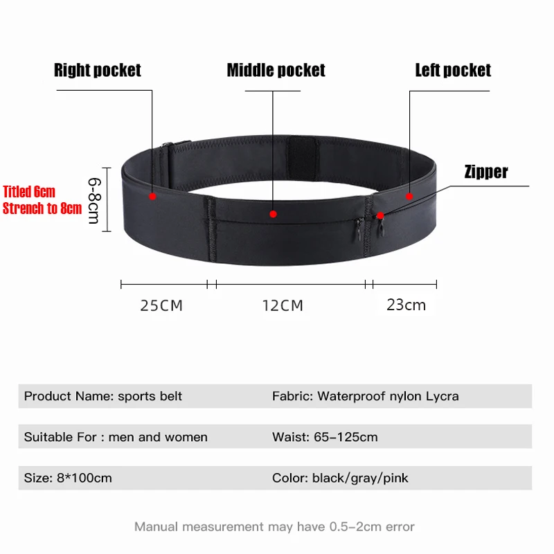 Niewidoczna sportowa torba na talię do biegania uchwyt na telefon talia etui Jogging maraton piterek z czajnikiem siłownia pas z systemem nawadniania torba