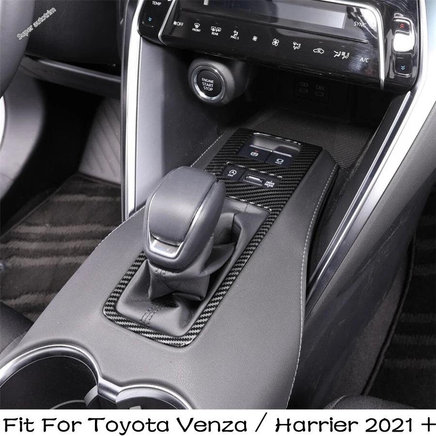 

Car Center Console Gear Shift Box Panel Decoration Cover Trim For Toyota Venza / Harrier 2021 - 2024 Carbon Fiber Accessories