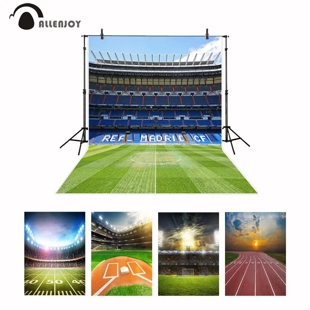 Allenjoy Playground Photocall Background Football Field Soccer Birthday Sport Communion Party Photocall Photophone Backdrop