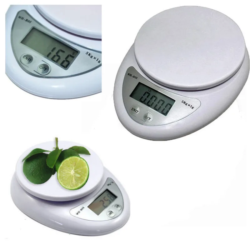 5kg x 1g Digital Scale LCD Electronic Steelyard Kitchen Scales Postal Diet Food Scales Balance Measuring Weight Scales