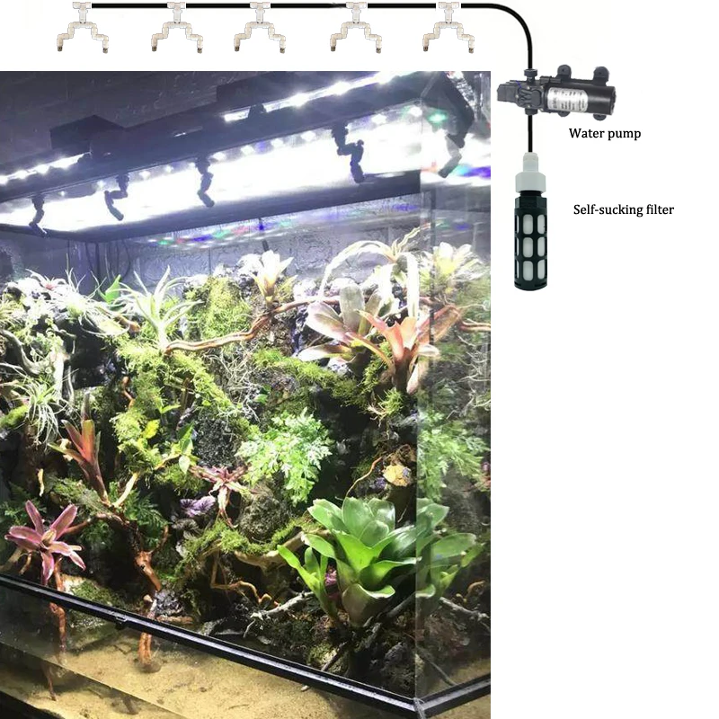 

Aquarium Humidify Reptile Rain Forest Aquarium Rainmaker Fogger Humidity Manual Mist System Kit