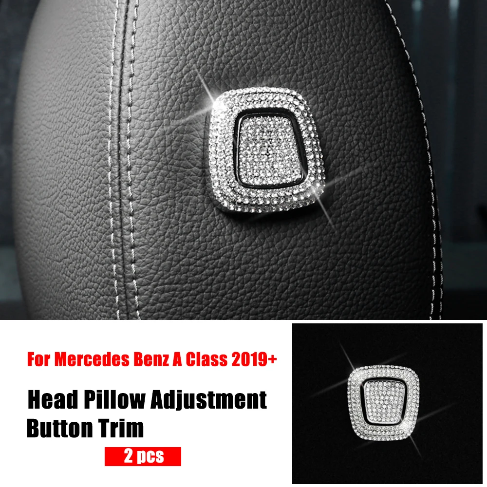 For Mercedes Benz A Class W177 2019-2022 A180 A200 A220 A250 A35 AMG Head Pillow Adjust Switch Button Diamond Trim Crystal Cover