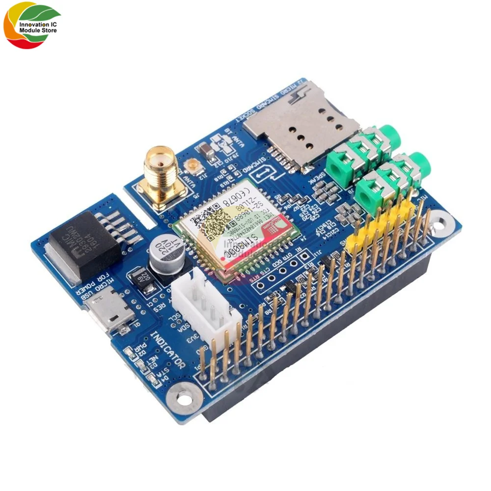 SIM800C 101GStore S Tech-Carte de développement de bande de façade avec antenne SMA, Micro epiSlot pour Ardu37Raspberry Pi, prend en charge le