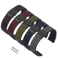 18mm 20mm 22mm 24mm Sport Silicone Strap Waterproof Men Rubber Replacement Watch Band for Samsung S3 Active2 Huawei GT 2 46mm