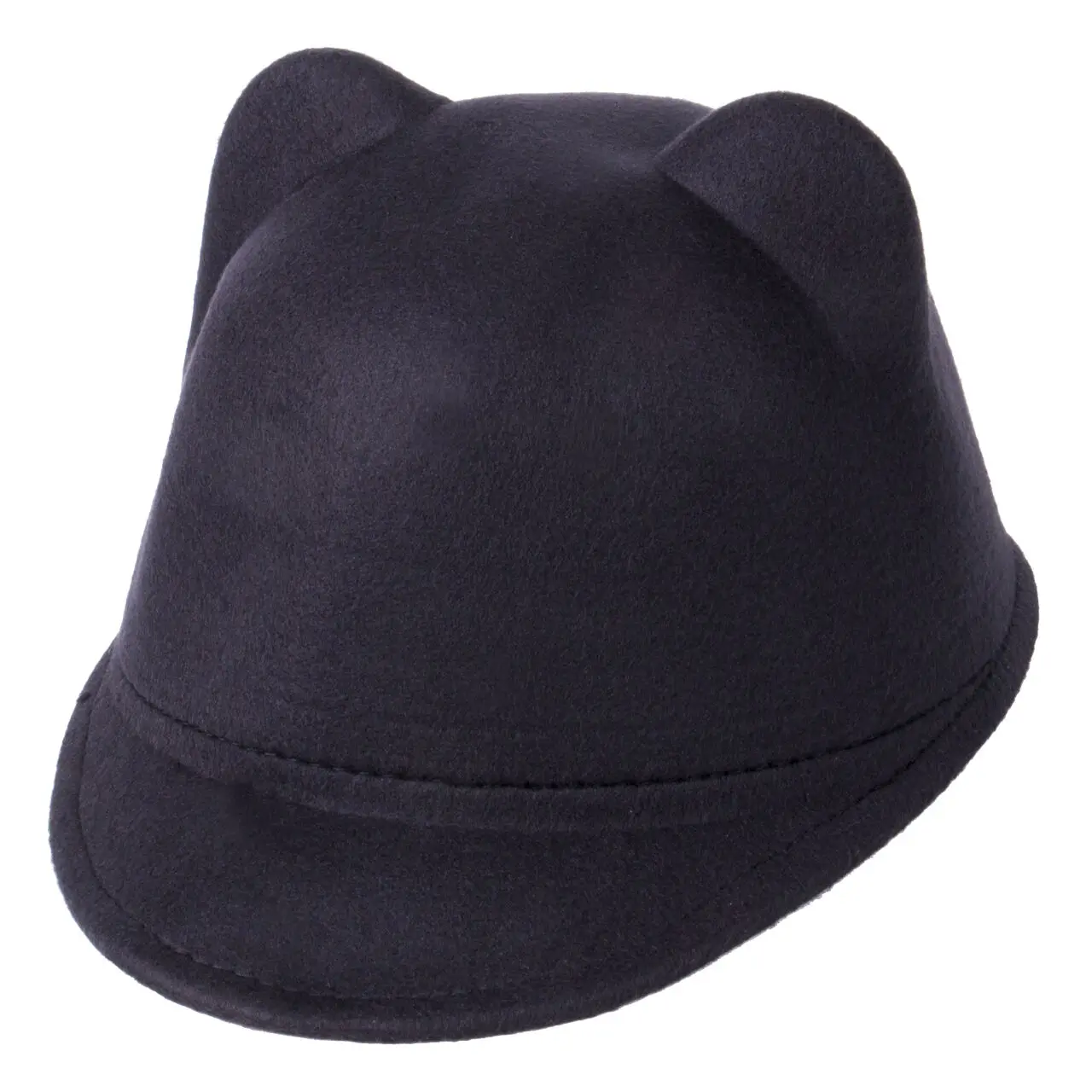 Topi Anak Perempuan Bayi Anak-anak Warna Solid Cute Cat Telinga Topi Musim Semi Musim Gugur Musim Dingin Hangat Anak-anak Wol Bowler Cap topi Hot Sale