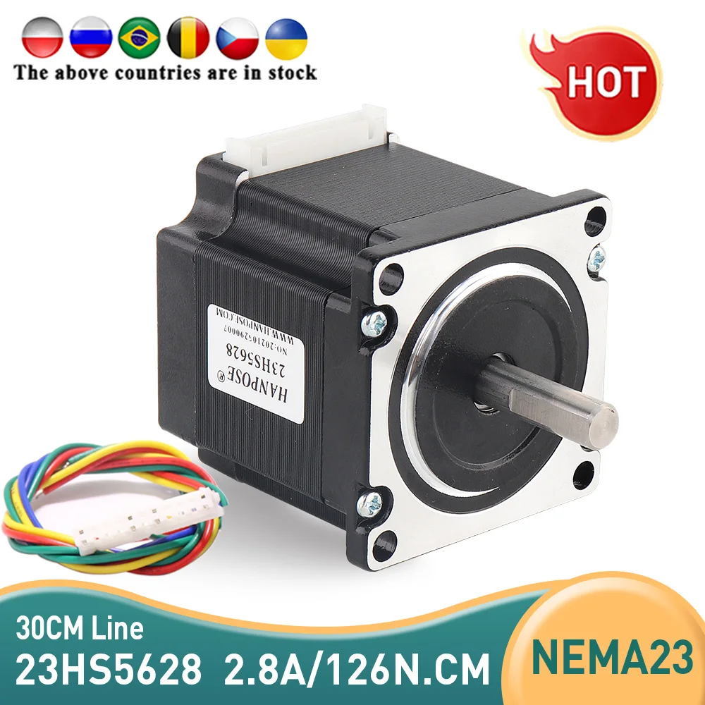 

10 pcs 23HS5628 4-lead Nema 23 Stepper Motor 57 motor NEMA23 2.8A CE ROSH ISO CNC Laser Grind Foam Plasma Cut