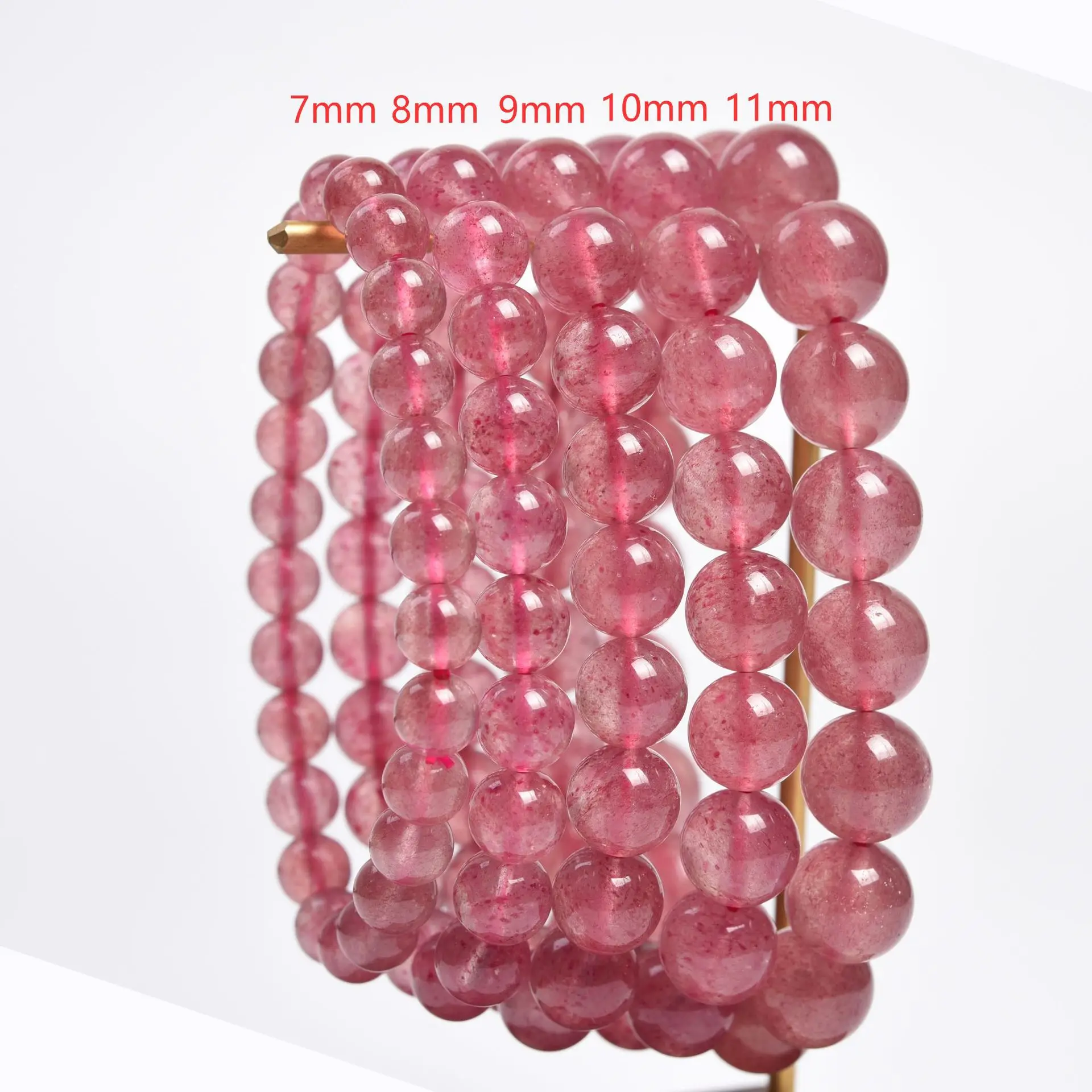 Natural Red Ice Strawberry Quartz Bracelet For Woman Man Gift Crystal Round Beads Gemstone 9mm 10mm 11mm 12mm 13mm Jewelry AAAAA