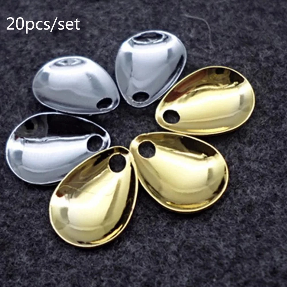 20pcs/lot Fishing Spinner Rings Blades Smooth Nickel Spoons Plaice Tackle Craft DIY bait fishing tool lure accessories