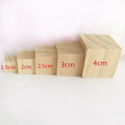 Solid Wood Cube Wooden Square Blocks Kids Early Educational Toys Assemblage Block Embellishment For DIY Woodwork Craft