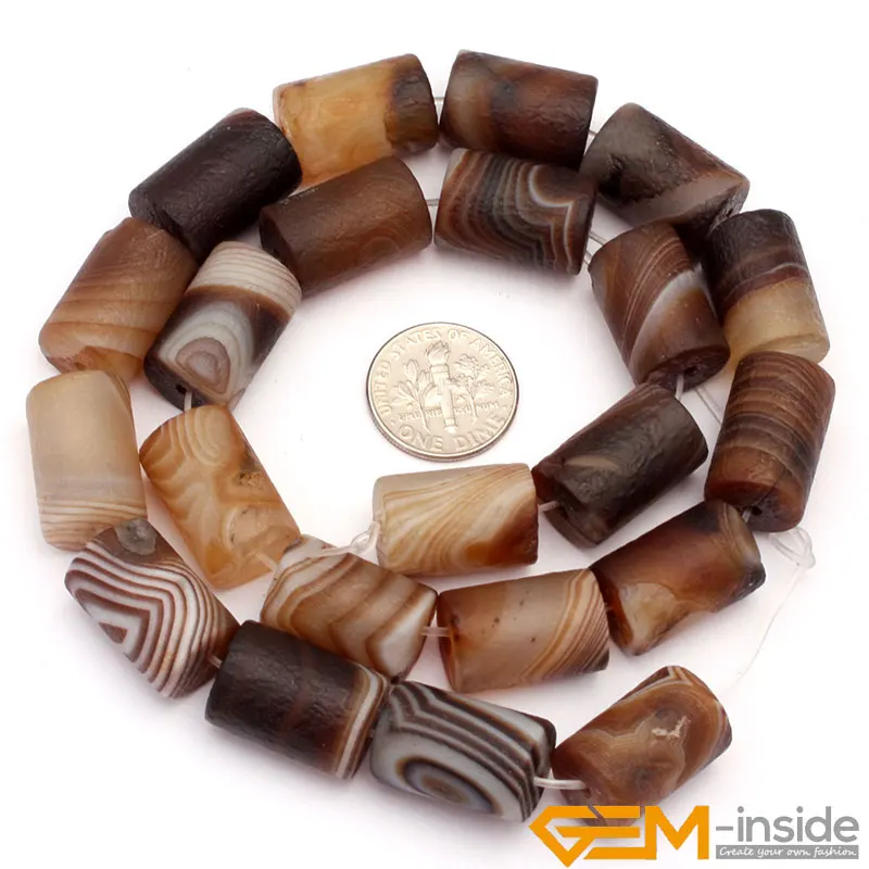 Natural Botswana Agates Frosted Tube Acceories Beads For Jewelry Making Strand 15 inch DIY Jewelry Bead For Bracelet Necklace