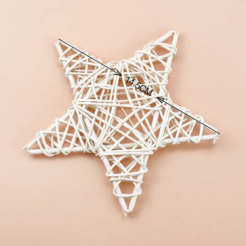 10/15/20cm Rattan-Sternrahmen Künstliche Blumenkränze Weihnachtsdekoration für Zuhause, Zimmer, Tisch, DIY Handgemachter Türhänger, Hochzeit, Wanddekoration – Detail 11