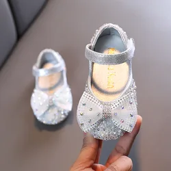 2022 neue Mädchen Prinzessin Schuhe Kinder Strass Bogen Einzelnen Schuhe Baby Wohnungen Leistung Dance Schuhe Kinder Hochzeit Schuhe G510