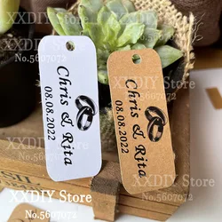 Wedding Favor Tags Mini Kraft Gift Tags Personlized  Custom Name & Date Thank You Tags Weding Party Decor Favors