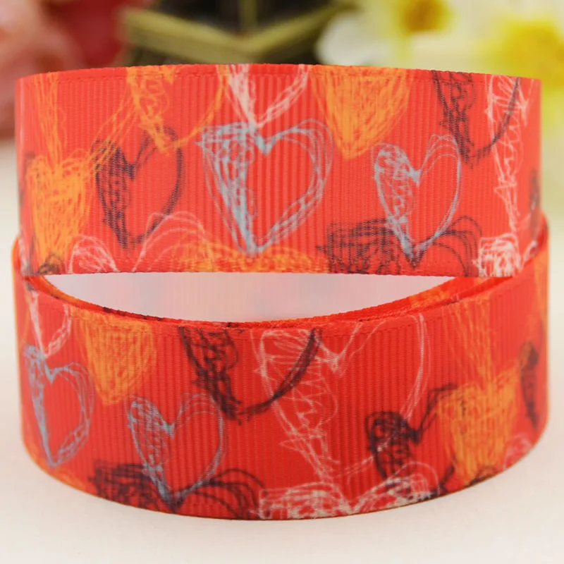 22mm 25mm 38mm 75mm love Cartoon pattern printed Grosgrain Ribbon party decoration 10 Yards X-04235