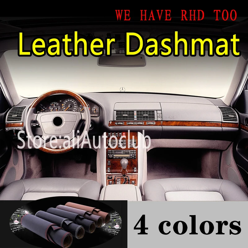 

For Mercedes-Benz S Class W140 300SEL 350SDL 400 500 600 280 320L 420L Leather Dashmat Dashboard Cover Dash Mat Sunshade Carpet