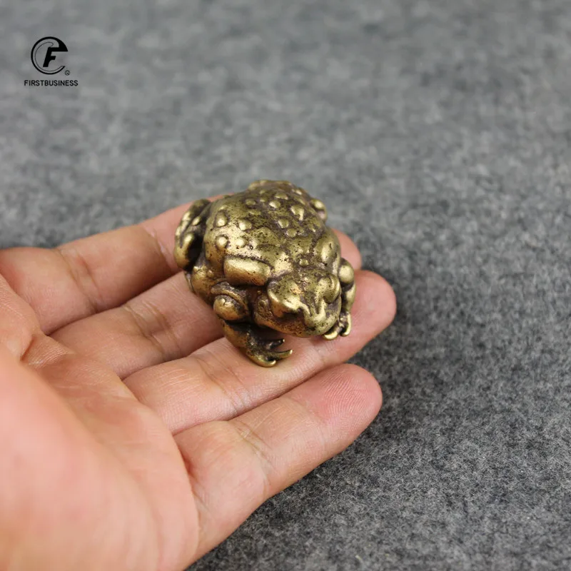 Lucky Rich copper toads frog Golden toad Animal solid copper Statue Animal mascot Decor Home Pure copper Carving Car Decorations