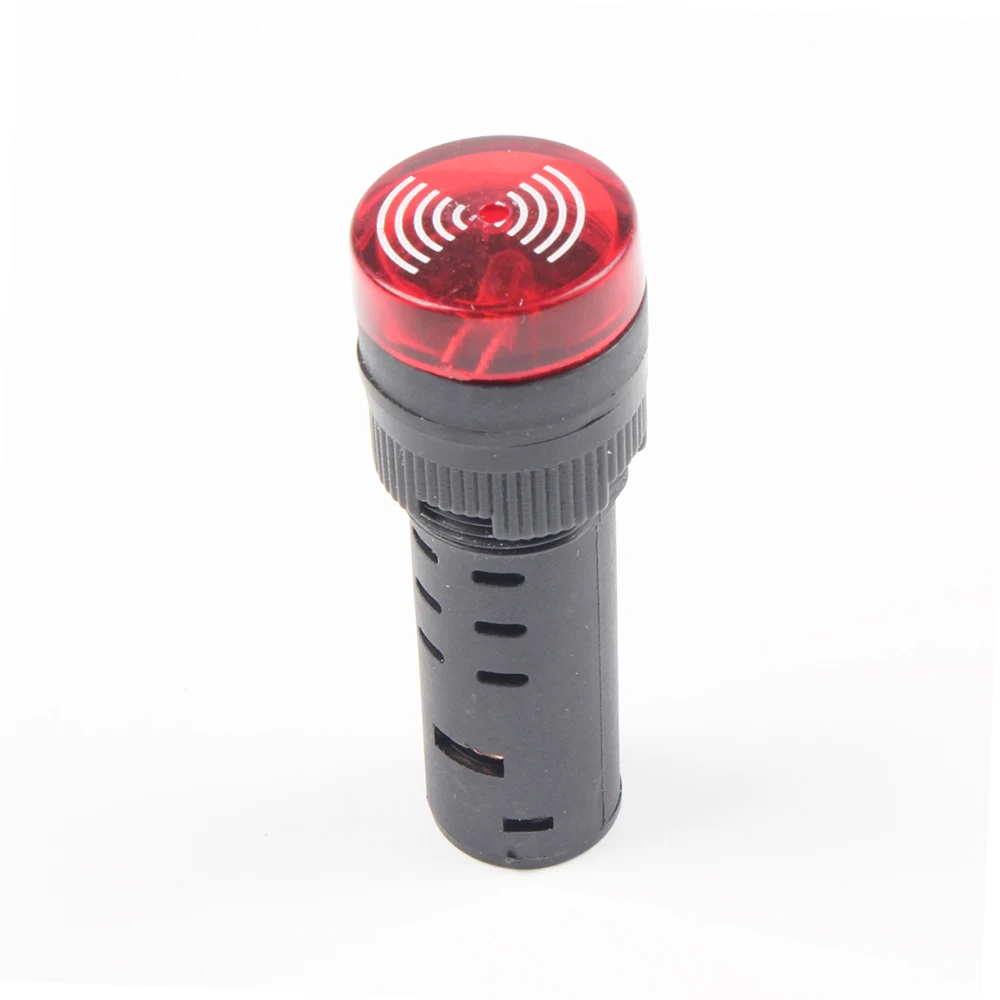 プラスチックled点滅ライト,赤,AD16-16SM/12v,24v,110v,220v,16mm,ビープアラーム,1個