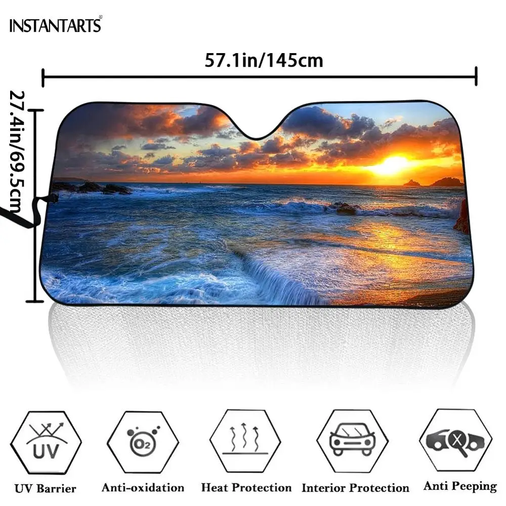 INSTANTARTS Anime Hunter X Hunter Design Car Accessories UV Protect Foldable Car Sun Shade for Windshield UV Sun Gloss Sunshade